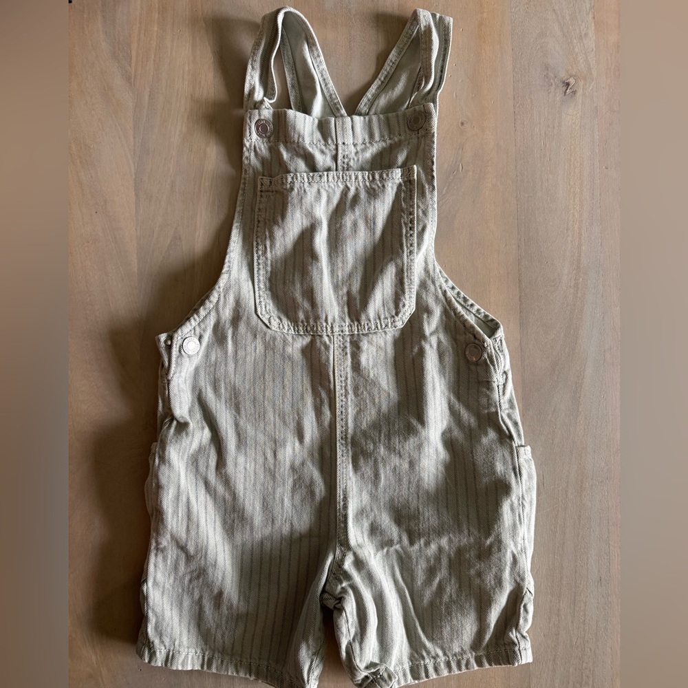 Zara - 4T light denim blue striped overalls